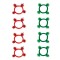 Set Elastice Păr, Model Crăciun, 8 Bucăți, Culoare Roșu și Verde, Pompon, Festiv
