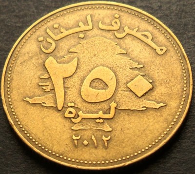 Moneda exotica 250 LIVRE(S) - LIBAN, anul 2012 * cod 3945 foto