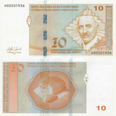 BOSNIA HERTEGOVINA █ bancnota █ 10 Konvertibilnih Marka █ 2019 █ P-81 SRB █ UNC