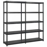 vidaXL Raft Depozitare 5 Polite Negru 170x40x185 cm Plastic Greutate Maxima 60kg/polita