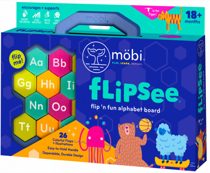 Tabla alfabet piese din silicon si ilustratii Flipsee - Limba engleza