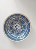 Farfurie ceramica, lut ars, decorat si glazurat, lucrata manual, stil taranesc popular, 20x4.5cm