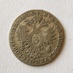 Austria - 3 Kreuzer 1826 A - Argint
