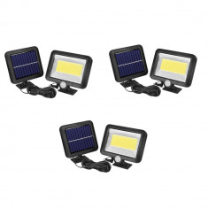 Set 3 X Lampa Solara 100 LED-uri COB, Putere 30W,Senzor de Lumina/Miscare