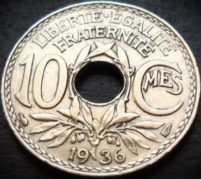 Moneda istorica 10 CENTIMES - FRANTA, anul 1936 * cod 1118 foto