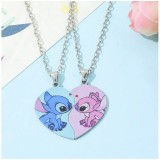 Cumpara ieftin Set Coliere, Pandantiv Inimă Anime Kawaii Stitch - 641499