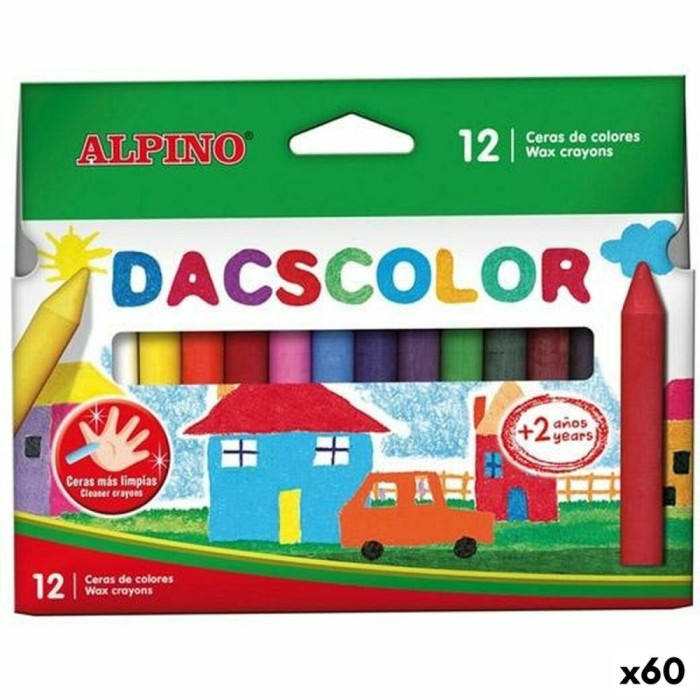 Creioane ceară colorate Alpino Dacscolor Multicolor 12 Piese (60 Unități)