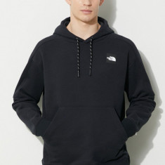 The North Face hanorac de bumbac U The 489 Hoodie bărbați, culoarea negru, cu glugă, cu imprimeu, NF0A87D7JK31