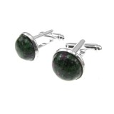 Butoni camasa cu rubin-zoisit natural 12 mm