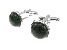 Butoni camasa cu rubin-zoisit natural 12 mm