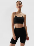 Șort de yoga cu uscare rapidă din materiale reciclate pentru femei - negri, 4F Sportswear