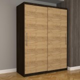 Dulap Dormitor Nova Eco 150 cm x 200 cm, fara oglinda, wenge cu usi glisante oak craft gold