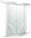 Usa culisanta Boss &reg; Duo model Lava alb, 90+90x215 cm, sticla mata securizata, glisanta in ambele directii