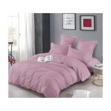 Cumpara ieftin Lenjerie de Pat Dublu, Bumbac Finet-Creponat, 6 Piese, Lila- LJ1095