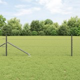 Gard Hexagonal vidaXL Gri 0.5x10 m Oțel, St&acirc;lpi de Gard vidaXL cu Spike 7 buc &Oslash;32 mm 80 cm Oțel galvanizat