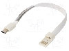Cablu USB A mufa, USB C mufa, USB 3.0, lungime 0.23m, alb, AKYGA - AK-AD-47