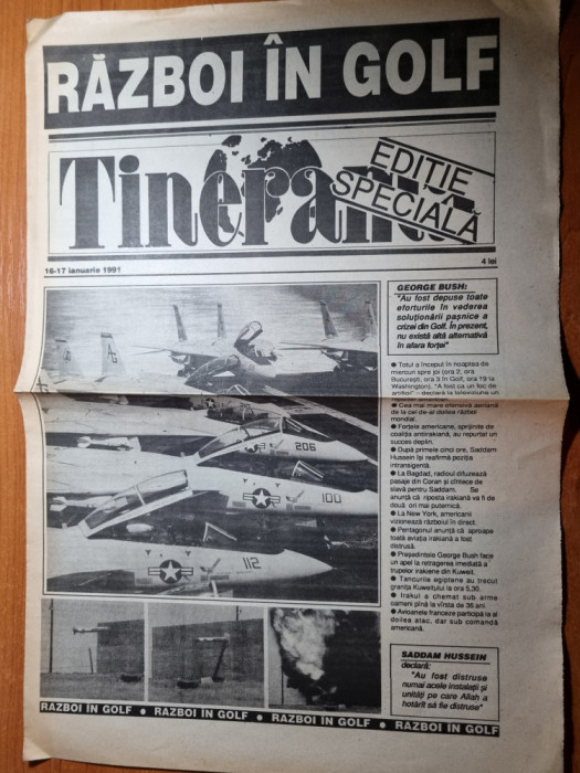 ziarul tinerama 16-17 ianuarie 1991- razboiul din golf