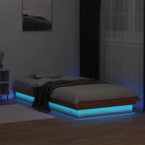 Gossi cadru de pat cu led, maro ceruit, 100x200 cm, lemn masiv de pin