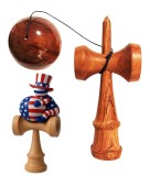 Cumpara ieftin Kendama din lemn natural, Bila lemn + Sticker Waterproof USA pentru telefon, 156KD