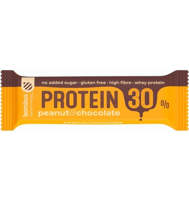 Baton Proteic cu Arahide si Ciocolata 30% Proteine 50 grame Bombus foto