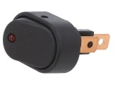 Rocker Switch SPST 2 ON-OFF 30A/12VDC cu LED Roșu Corp Negru