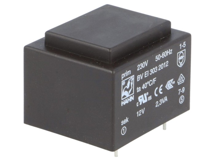 Transformator &icirc;ncapsulat 12V 191mA PCB