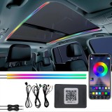 Kit LED Lumini Ambientale Auto RGB Symphony pentru Trapa sau Panoramic, Control prin Aplicatie, 2 benzi 110cm, 256 culori, Universale Rainbow