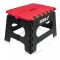 Taburet pliabil din plastic, capacitate 130kg, inaltime 22cm &acirc; compact, usor de transportat si depozitat, ideal pentru uz casnic, camping, gradina