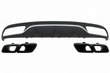 Difuzor Bara Spate cu Ornamente Evacuare Negre Mercedes C-Class C205 A205 Coupe Cabriolet (2014-2019) C63 Design Performance AutoTuning