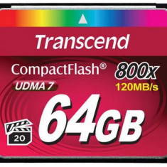 Card de memorie Transcend Compact Flash, 64 GB, 800x