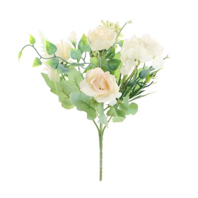 Buchet flori artificiale BH801, alb, 27 cm foto
