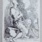Salvator Rosa &quot;Soldat&quot; gravura veche sec 17-18