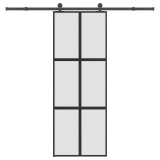 Ușă glisantă cu set de feronerie sticlă temperată și aluminiu