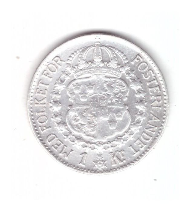 Moneda Suedia 1 krona /corona 1939, stare buna, curata