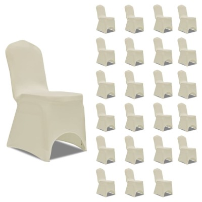 vidaXL Huse elastice pentru scaun, 24 buc., crem foto