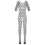Catsuit-uri - Cottelli Fantezie Catsuit Seducator cu Deschidere intre Picioare si Aspect cu Gauri Small-Large