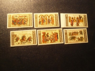 Serie Bulgaria 1969 - Cronica lui Ctin. Manassie (II) ,6 valori foto