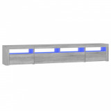Cumpara ieftin Comoda TV cu lumini LED, gri sonoma, 240x35x40cm