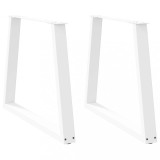 vidaXL Picioare de masă &icirc;n formă de V, 2 buc., alb, 70x(72-73,3) cm, oțel 4012569