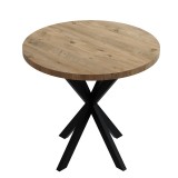 Cumpara ieftin Masa melaminata Kalipso in nuanta Naturala si picior metalic negru D70x75cm