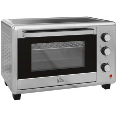 HOMCOM Mini Cuptor Electric cu Convectie 30L pentru Bucătărie Blat Temperatură Ajustabilă 1600W Accesorii Incluse | Aosom Romania