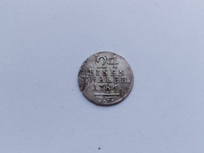 Hesse-Kassel 1/24 taler,-Statele Germane-Argint(Bilon)1,7 g RAR foto