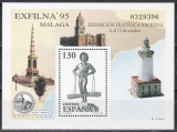 Spania 1995 - Expozitia Nationala Filatelica EXFILNA &#039;95, Malaga, Colita, MNH, Nestampilat