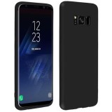 Husa Silicon Samsung Galaxy S8, GloMax Perfect Fit, Protectie Soc, Praf, Zgarieturi, Negru
