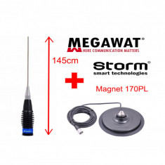 Antena Radio CB Megawat ML145 cu Talpa Magnetica Storm 170PL