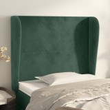 vidaXL Tăblie pat cu aripioare verde &icirc;nchis 103x23x118/128 cm catifea