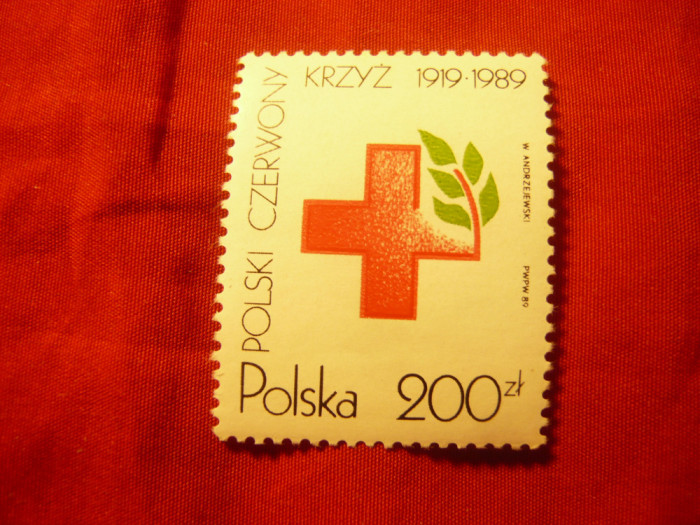 Serie Polonia 1989 - 70 Ani Crucea Rosie , 1 valoare