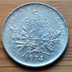 Moneda Franta 5 Francs 1974