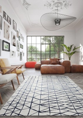 Covor Belgian, Preston 47278, Alb/Albastru, Diverse Dimensiuni - 200x290 cm foto