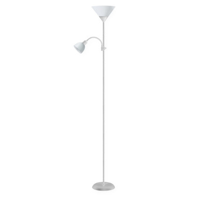 Lampa de podea Platinet PFLF066W , E27 si E14 , 180cm , metal si plastic , alba foto